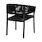 Armen Living Doris Outdoor Patio Dining Chair in Dark Eucalyptus Wood with Black Rope, PK2 LCDOSIBLK - alternate 4